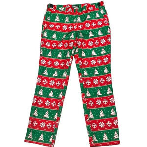 Suitmeister Men's Christmas pants. size XL 46 - 48. Red, green stripes, holiday